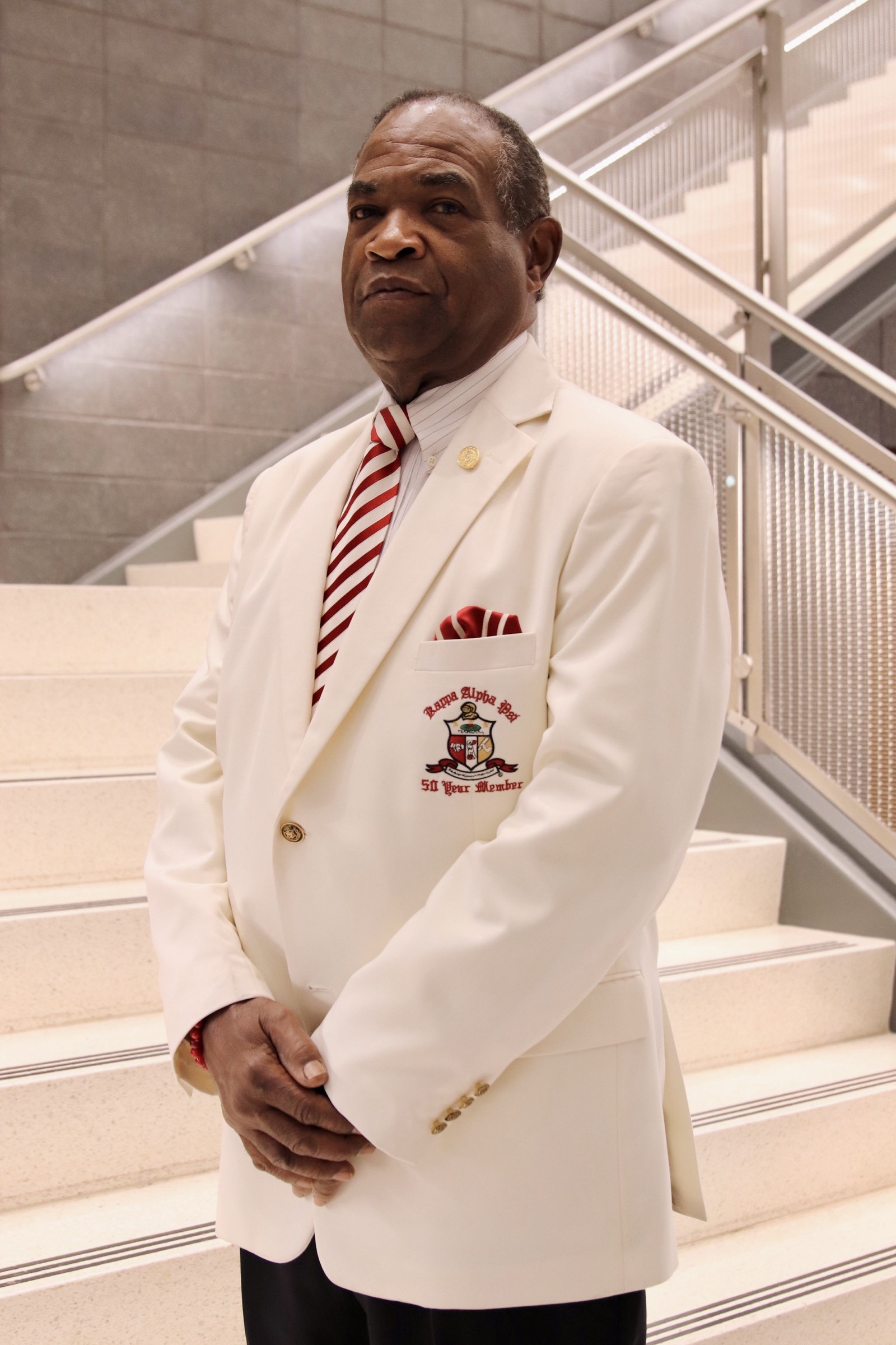 Circle object featuring the Kappa Alpha Psi Fraternity, Inc. Coat of Arms; chapter charter date of May 1, 1956 featured